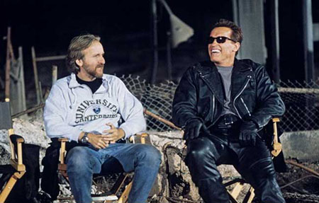 James Cameron and Arnold Schwarzenegger